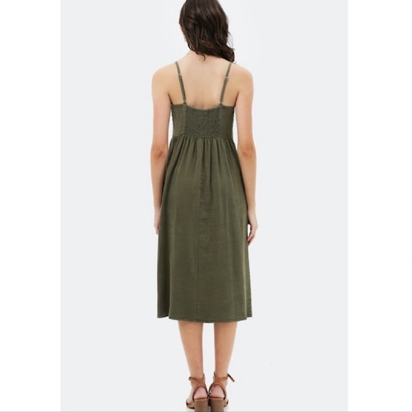 Olive / Army Green Button Down Dress - Picture 5 of 5